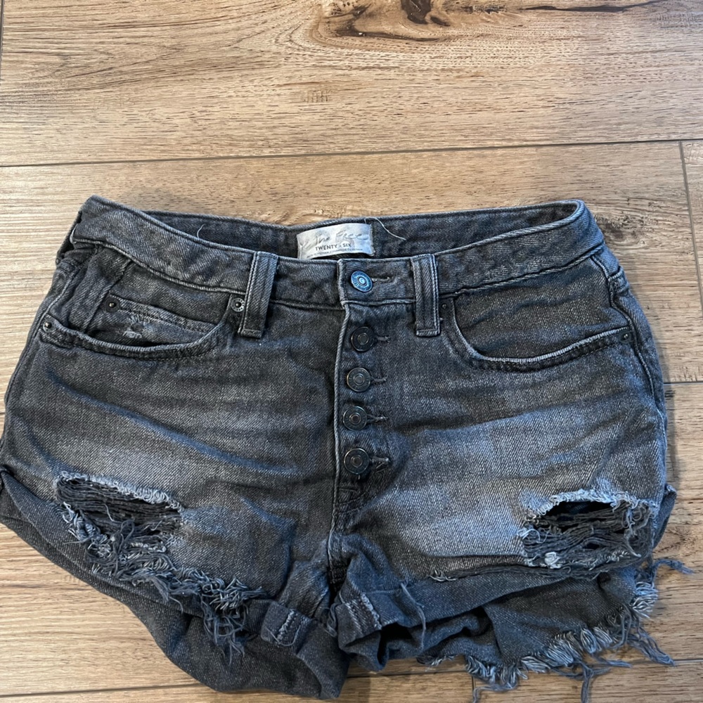 Free People black jean shorts